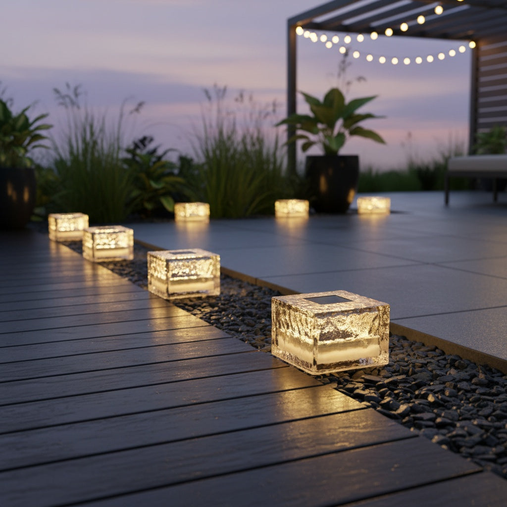 Solar Ice Cube Step Garden Light — Colour Changing RGB Waterproof