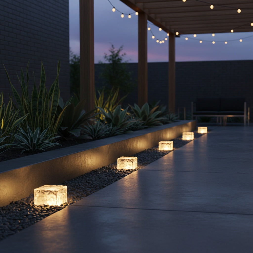 Solar Ice Cube Step Garden Light — Colour Changing RGB Waterproof