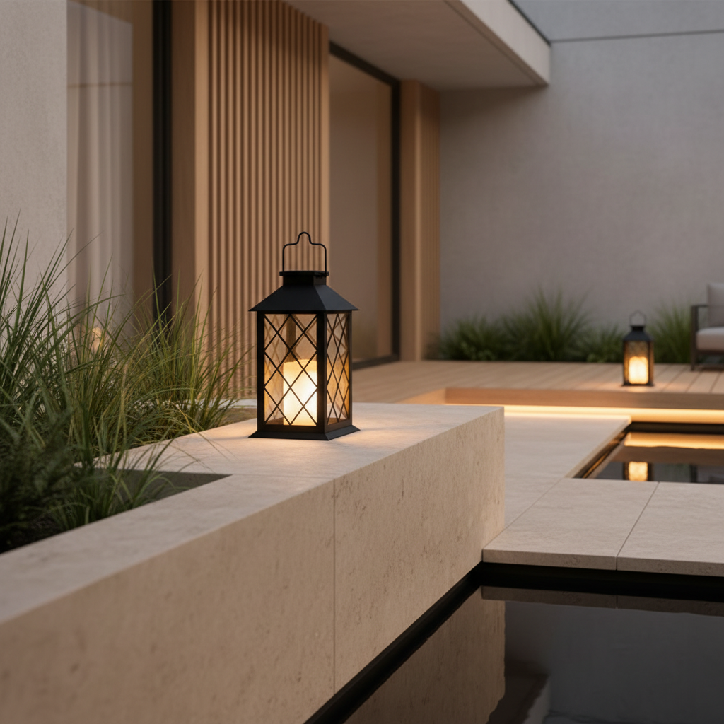 Solar LED Candlestick Lantern — Y Frame Style Warm White Eco Friendly