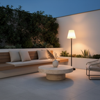 Solar Metal Conical Shade Outdoor Floor Lamp — RGB Remote Control