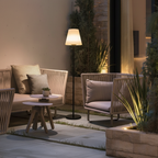 Solar Metal Conical Shade Outdoor Floor Lamp — RGB Remote Control