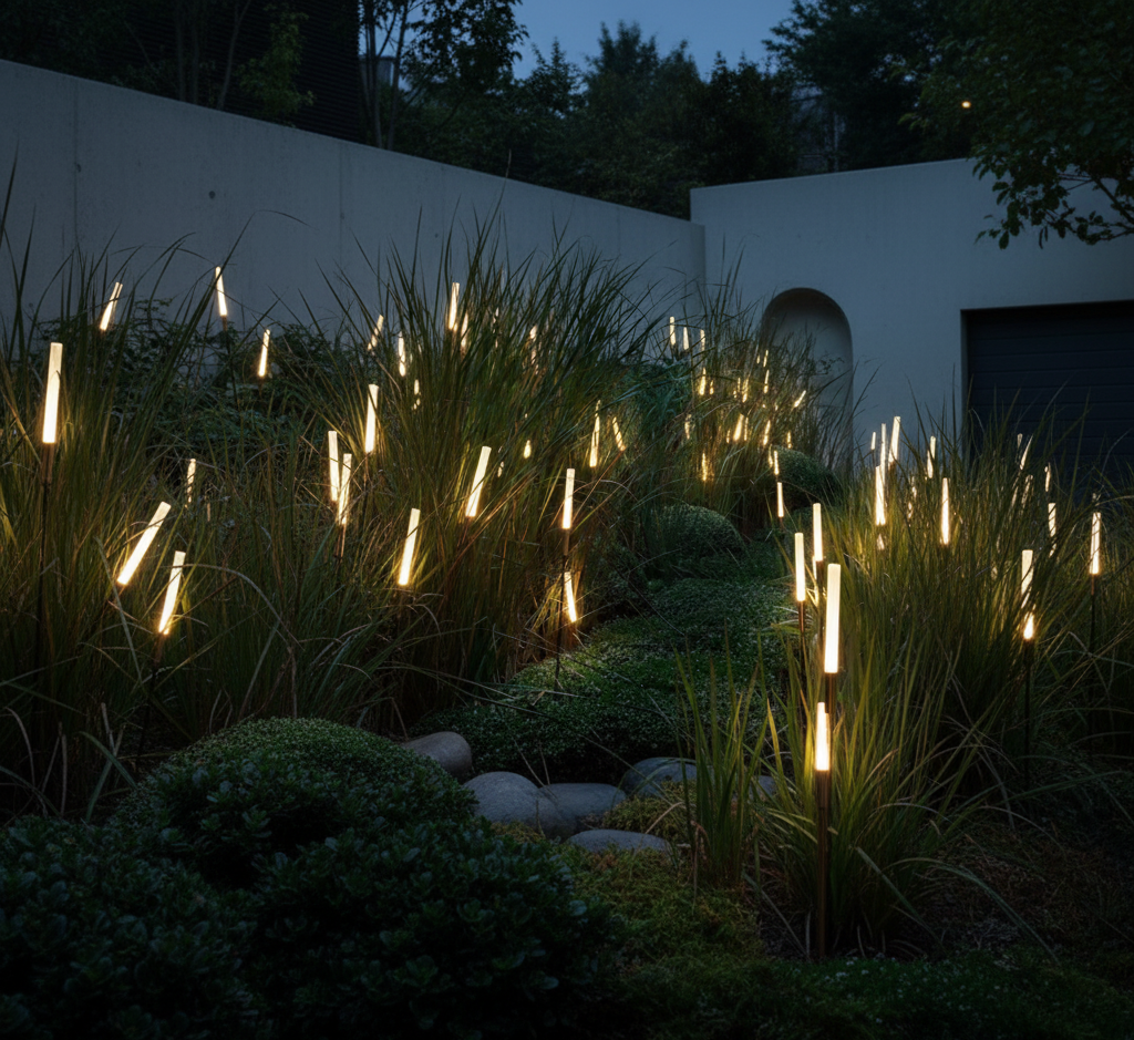 Solar Metal Spike Garden Stake Lights — Warm White Durable Landscape