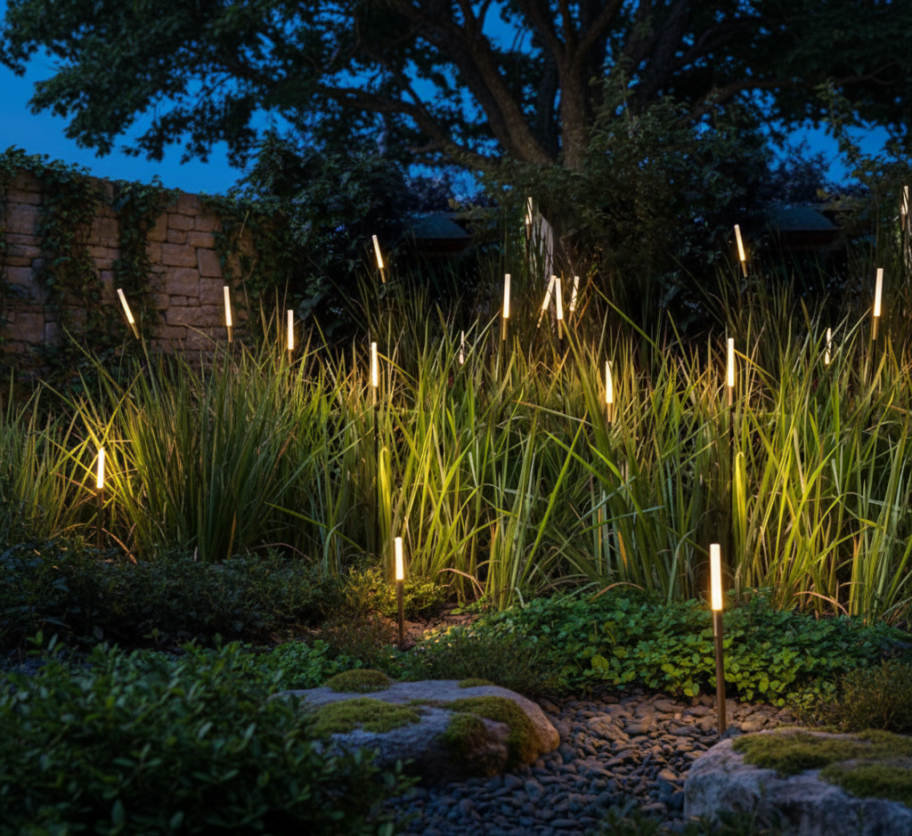 Solar Metal Spike Garden Stake Lights — Warm White Durable Landscape