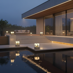 Solar Outdoor Garden Pillar Light — IP65 3000K PE Lampshade Hardwired