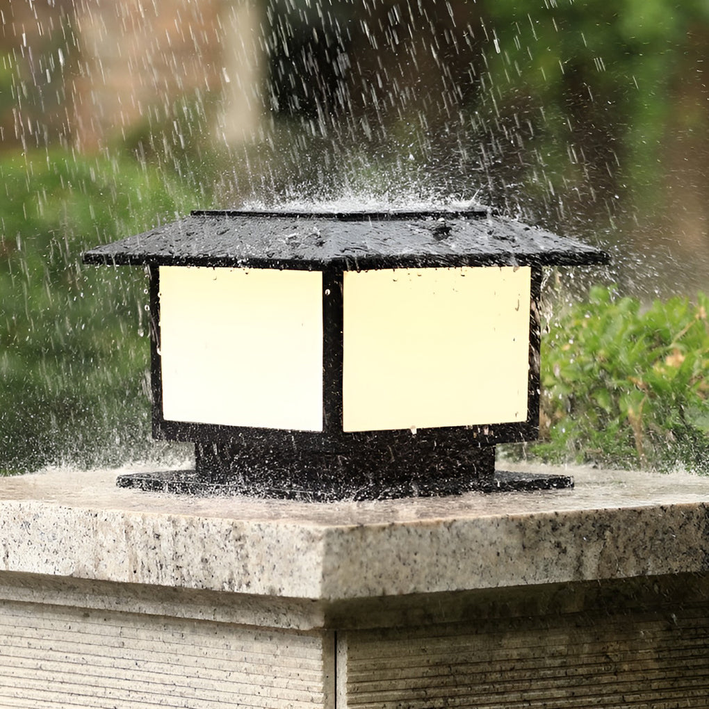 Solar Outdoor Garden Pillar Light — IP65 Modern Durable Hardwired Option