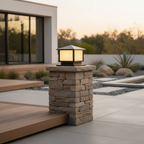 Solar Outdoor Garden Pillar Light — IP65 Modern Durable Hardwired Option