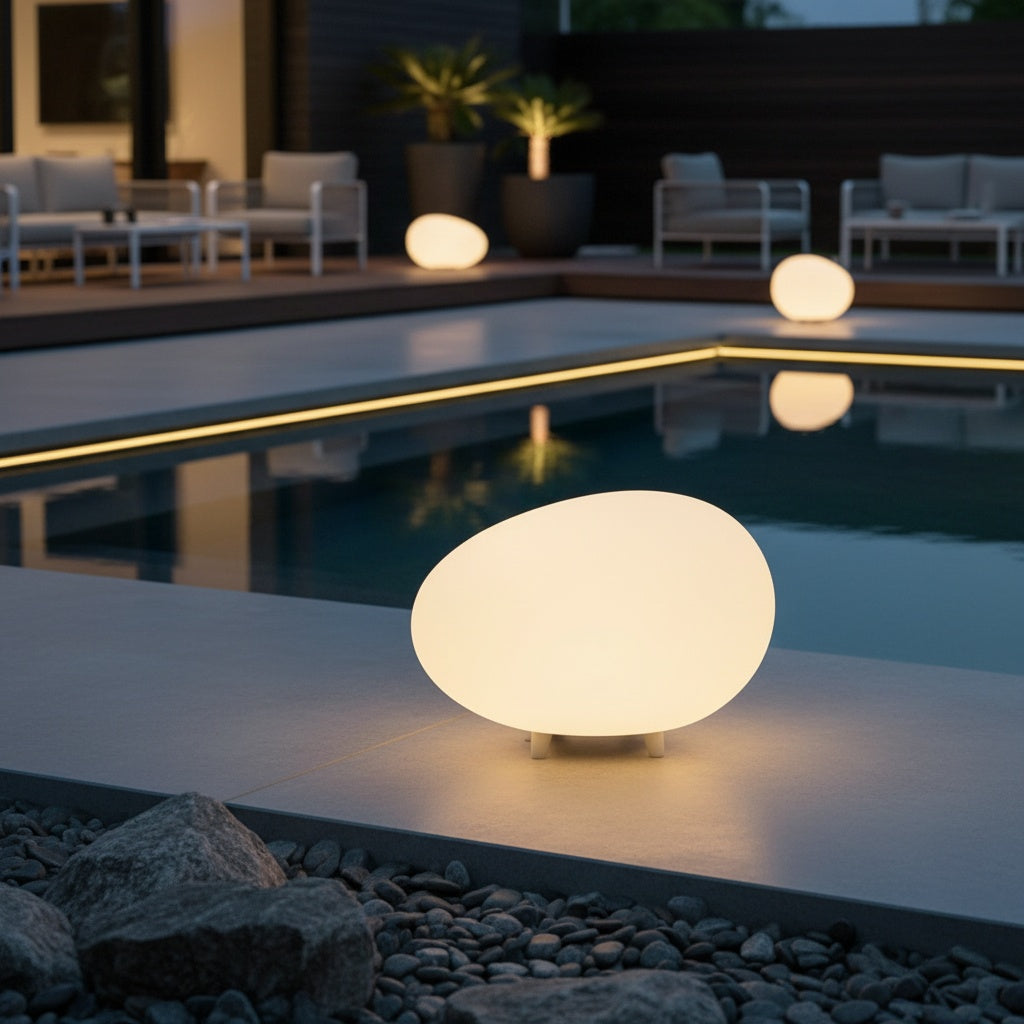 Solar Pebble Garden Accent Light — Waterproof Decorative Landscape LED