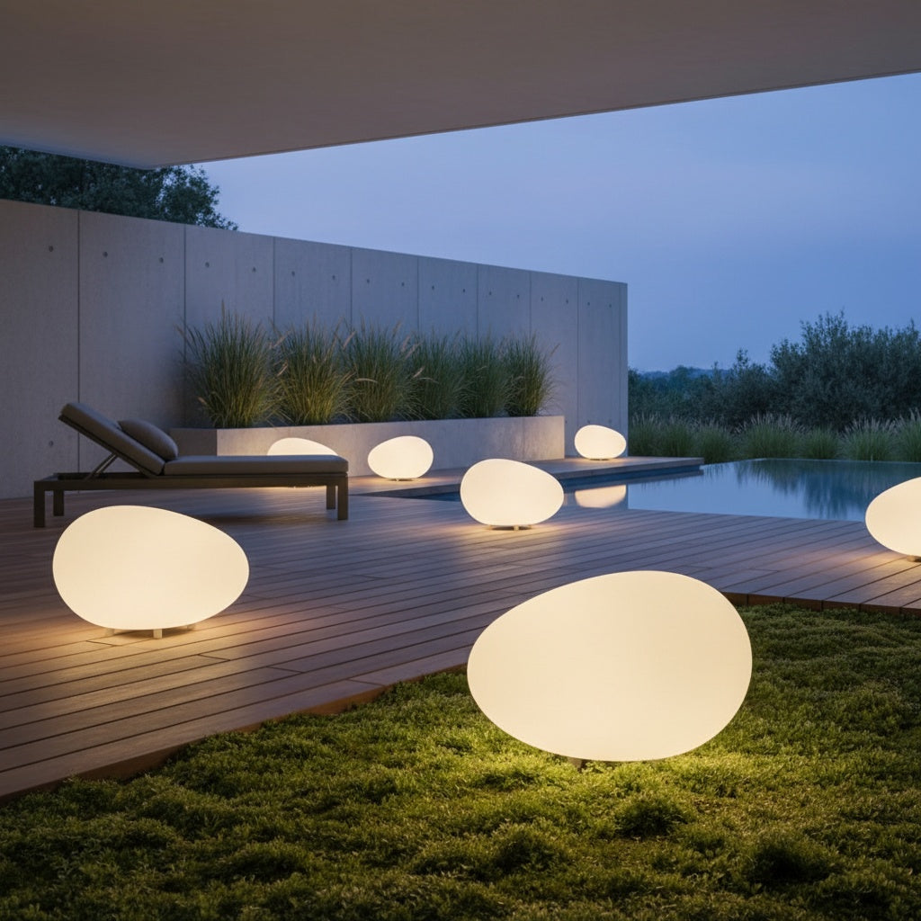 Solar Pebble Garden Accent Light — Waterproof Decorative Landscape LED