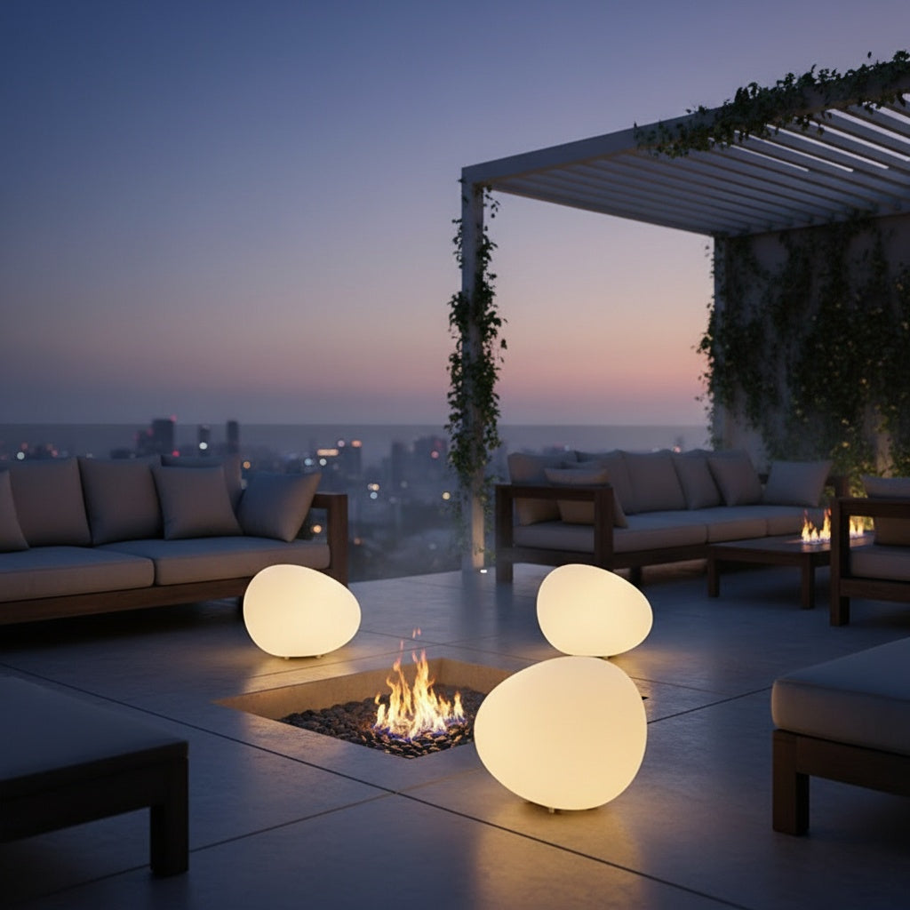 Solar Pebble Garden Accent Light — Waterproof Decorative Landscape LED