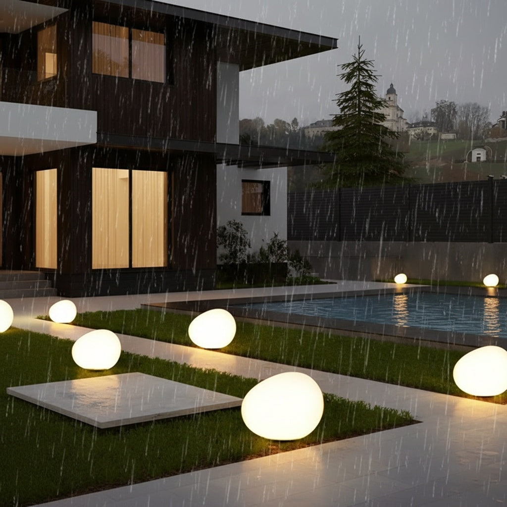 Solar Pebble Garden Accent Light — Waterproof Decorative Landscape LED