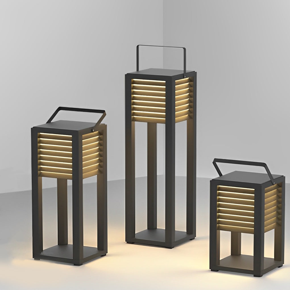 Solar Stainless Steel Portable Outdoor Lantern — Lightweight Modern