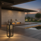 Solar Stainless Steel Portable Outdoor Lantern — Lightweight Modern