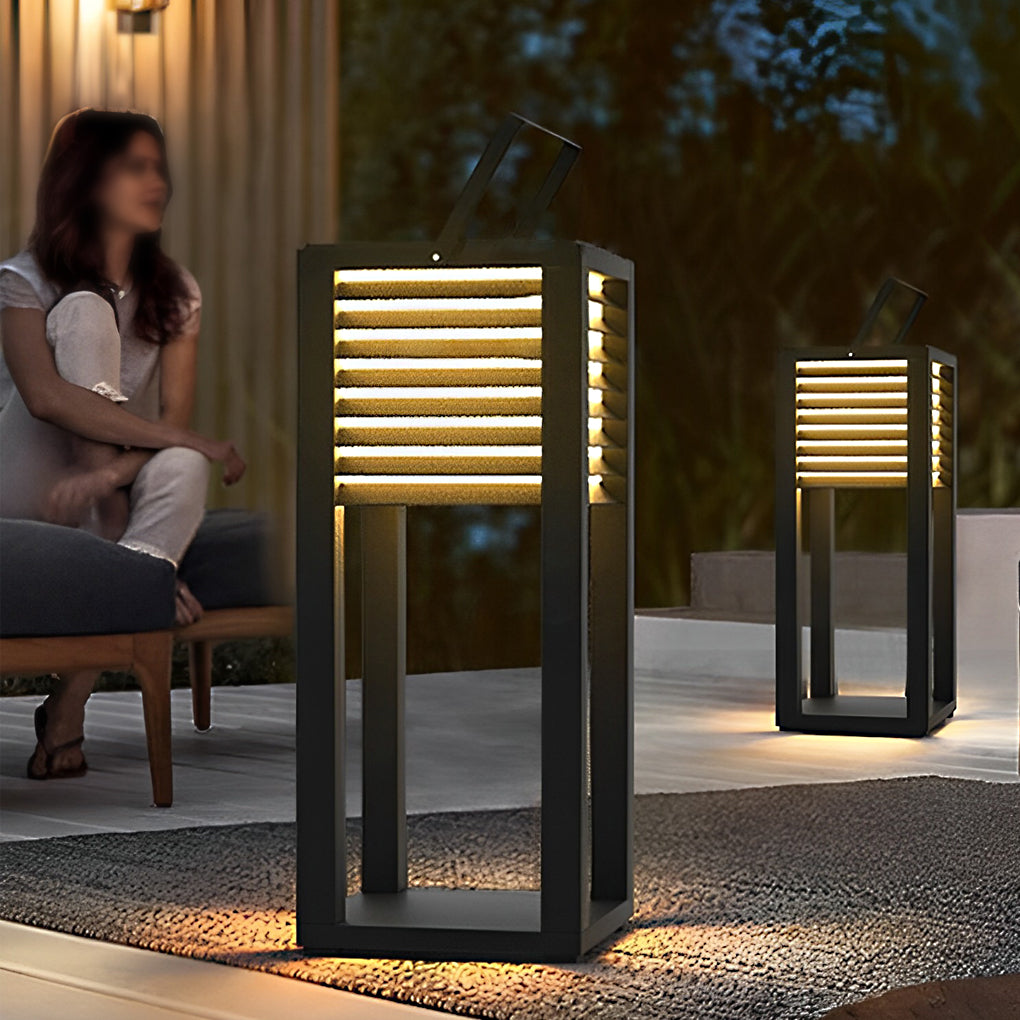 Solar Stainless Steel Portable Outdoor Lantern — Lightweight Modern