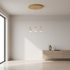 Spiral Crystal Staircase Chandelier — High Ceiling 3-Light Commercial LED