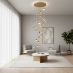Spiral Crystal Staircase Chandelier — High Ceiling 3-Light Commercial LED