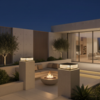 Square Solar E27 Garden Light — Pathway Weatherproof Modern Design