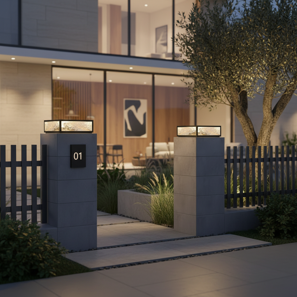 Square Solar E27 Garden Light — Pathway Weatherproof Modern Design