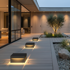 Square Solar Garden Pillar Light — Acrylic Shade Dual Power Hardwired