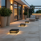 Square Solar Garden Pillar Light — Acrylic Shade Dual Power Hardwired