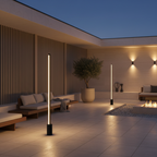 Stainless Steel IP65 Contemporary Outdoor Garden Floor Lamp — Acrylic Shade