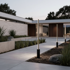 Stainless Steel IP65 Contemporary Outdoor Garden Floor Lamp — Acrylic Shade