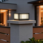 Stainless Steel Solar Outdoor Pillar Light — Modern Hardwired Vintage