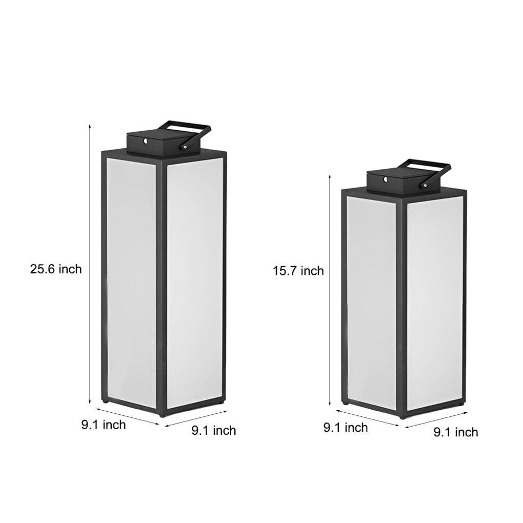 Stainless Steel Square Solar Portable Lantern — IP65 Camping Garden