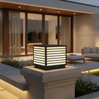 Stone Effect IP65 Marble Shade Solar Garden Pillar Light — Warm White