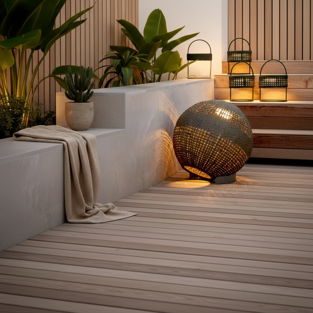 Taupe Solar Globe Outdoor Lantern — Hardwired Option Chic Patio Garden