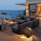 Taupe Solar Globe Outdoor Lantern — Hardwired Option Chic Patio Garden