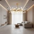 Transparent 27-Light LED Satellite Pendant Chandelier — Firefly Artistic