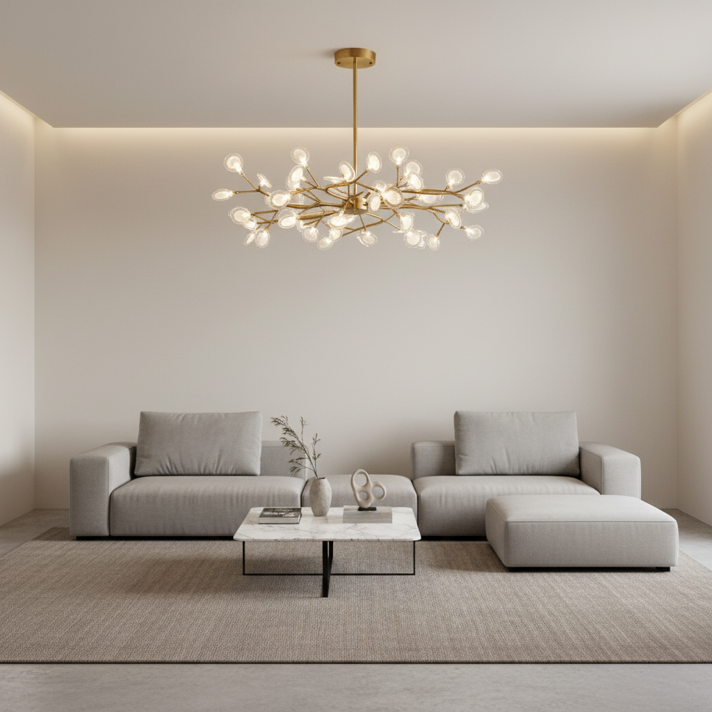 Transparent 27-Light LED Satellite Pendant Chandelier — Firefly Artistic