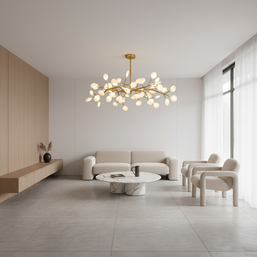 Transparent 27-Light LED Satellite Pendant Chandelier — Firefly Artistic