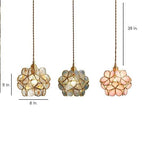 Transparent Blue Floral Glass Pendant Light — Adjustable Artistic Kitchen