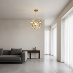 Transparent Blue Floral Glass Pendant Light — Adjustable Artistic Kitchen
