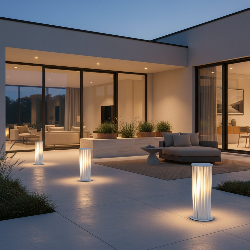 Twisted Metal Solar Garden Lantern — 3000K Warm White Hardwired Option