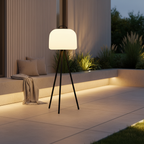USB Rechargeable IP65 Outdoor Floor Lamp — Soft Glow Stainless Steel