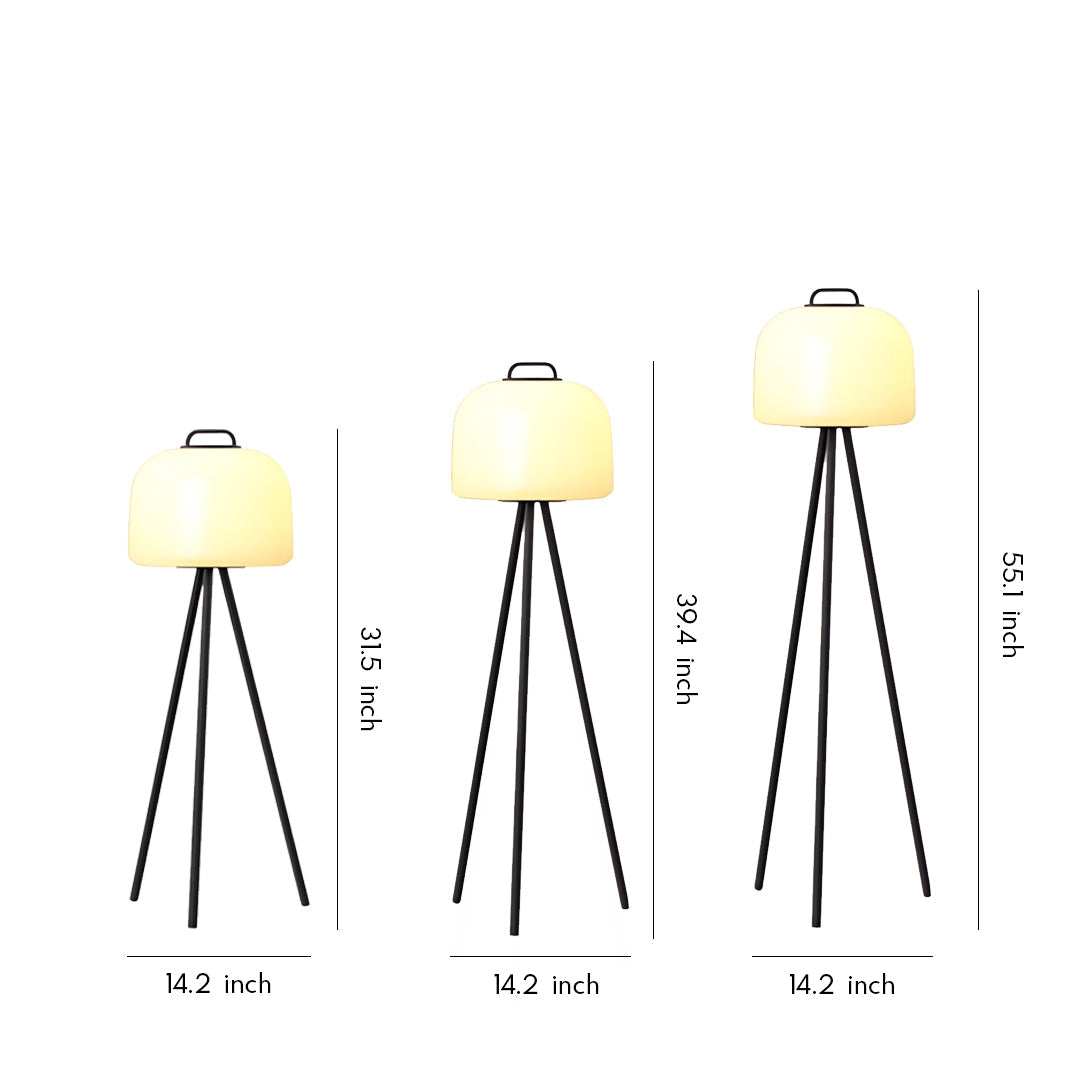 USB Rechargeable IP65 Outdoor Floor Lamp — Soft Glow Stainless Steel