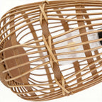 Vintage Rattan Solar Garden Lantern — Warm Amber Eco Friendly Hanging