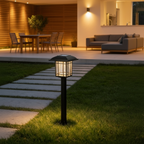 Vintage Square Solar Garden Path Stake Light — Warm White Eco Friendly