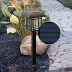 Vintage Square Solar Garden Path Stake Light — Warm White Eco Friendly