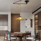 Walnut Umbrella Japanese Style E27 Pendant Light — Adjustable Dimmable