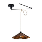 Walnut Umbrella Japanese Style E27 Pendant Light — Adjustable Dimmable