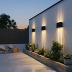 Wavy Dual Beam LED Outdoor Wall Light — White Waterproof Aluminium