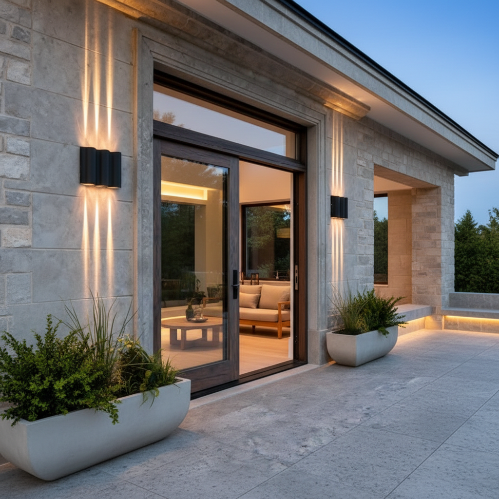 Wavy Dual Beam LED Outdoor Wall Light — White Waterproof Aluminium