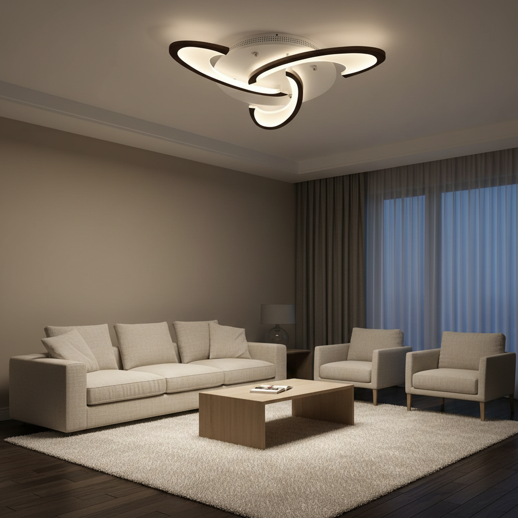 White 3-Light Flower Geometric Adjustable LED Flush Mount Ceiling Light