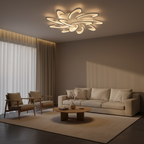 White 3-Light Flower Geometric Adjustable LED Flush Mount Ceiling Light