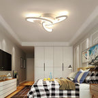 White 3-Light Flower Geometric Adjustable LED Flush Mount Ceiling Light