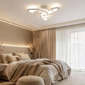 White 3-Light Flower Geometric Adjustable LED Flush Mount Ceiling Light