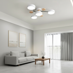 White 4-Light Artistic Adjustable LED Semi Flush Mount Ceiling Light